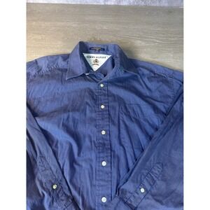 Tommy Hilfiger Mens Blue White Micro Stripe Button Down Shirt 17 34-35 Cotton